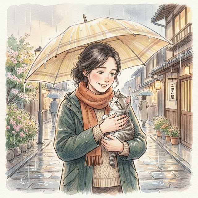 雨の日の子猫との出会い